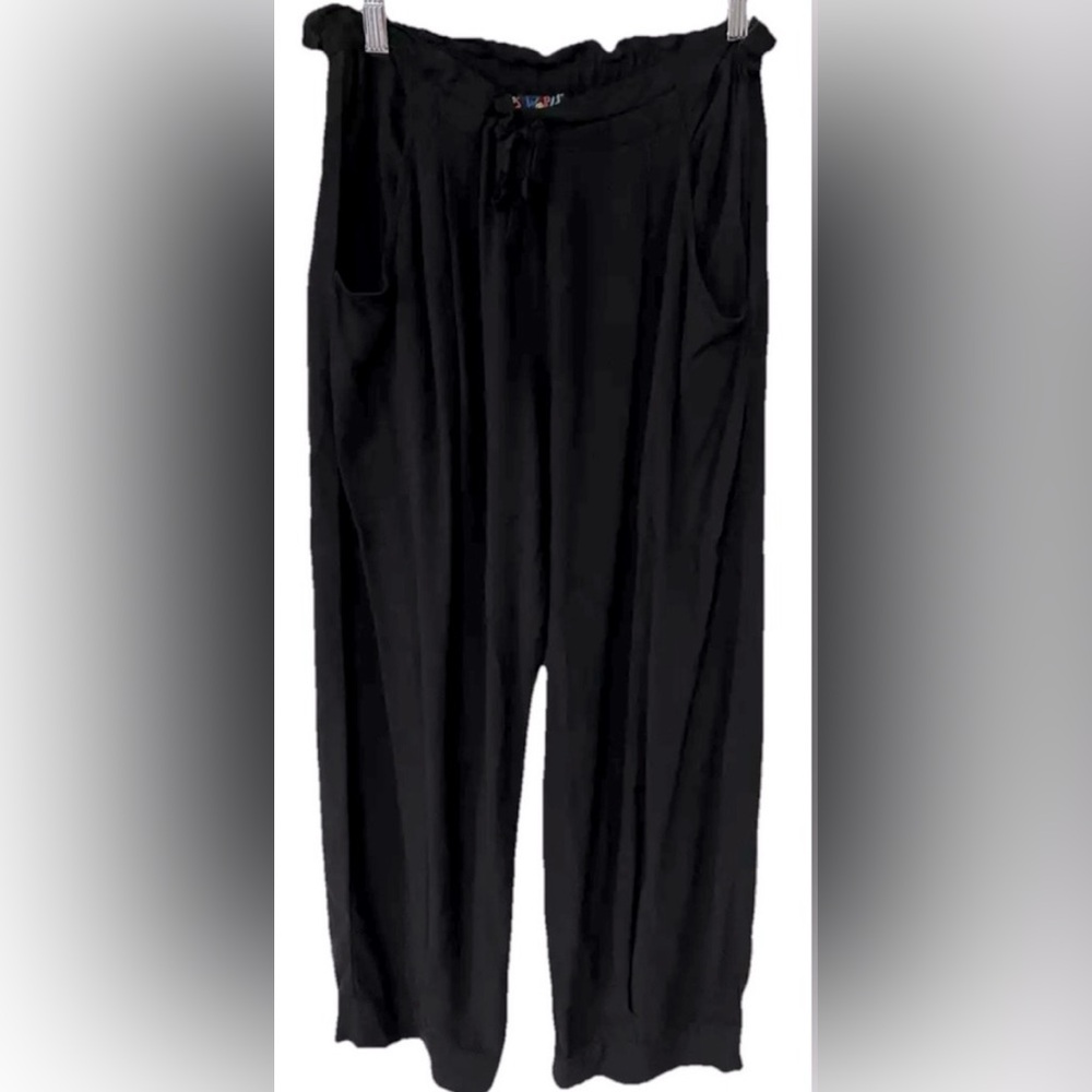Jams World Women’s Black Capri Drawstring Elastic Waist Pants Size XS sku#B1